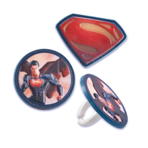 Superman Cupcake Icing Rings