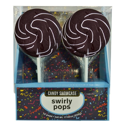 Swirly Black Large Lollipops