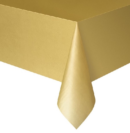 GOLD PLASTIC TABLECOVER