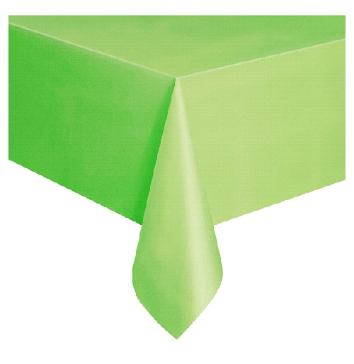 LIME GREEN PLASTIC TABLECOVER