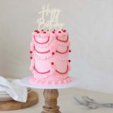 GOLD - CLEAR Layered Cake Topper - HAPPY BIRTHDAY