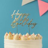 GOLD Metal Cake Topper - HAPPY BIRTHDAY