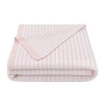 Knitted Stripe Blanket - Blush/white