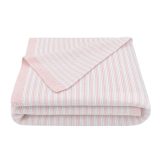 Knit Stripe Blanket - Blush/white