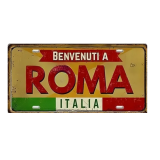 Retro License Plate - ROMA