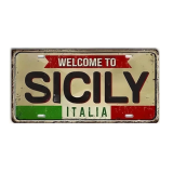 Retro License Plate - SICILY
