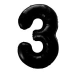 Black Number 3 Foil Balloon 86cm