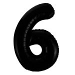 Black Number 6 Foil Balloon 86cm