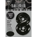 Black Number 8 Foil Balloon 86cm