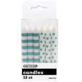 Dots and Stripes Caribbean Teal 12 Candles