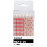 Dots and Stripes Lovely Pink 12 Candles