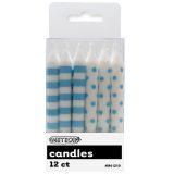 Dots and Stripes Powder Blue 12 Candles