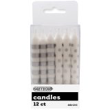 Dots and Stripes Silver 12 Candles