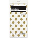 Gold Dots Plastic Tablecover