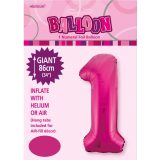Hot Pink Number 1 Foil Balloon 86cm
