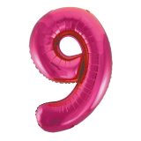 Hot Pink Number 9 Foil Balloon 86cm