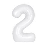 Matte Bright White Number 2 Foil Balloon 86cm
