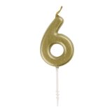 Mini Gold Candle – Number 6