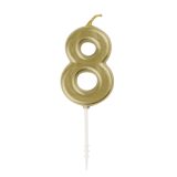 Mini Gold Candle – Number 8