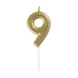 Mini Gold Candle – Number 9
