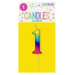 Mini Rainbow Candle – Number 1