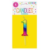 Mini Rainbow Candle – Number 1