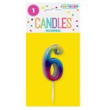 Mini Rainbow Candle – Number 6