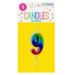 Mini Rainbow Candle – Number 9