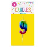 Mini Rainbow Candle – Number 9