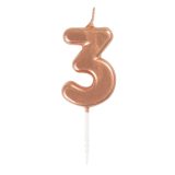 Mini Rose Gold Candle – Number 3
