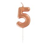 Mini Rose Gold Candle – Number 5