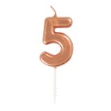 Mini Rose Gold Candle – Number 5-