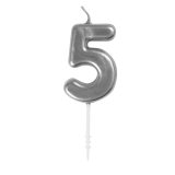 Mini Silver Candle – Number 5