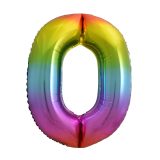 Rainbow Number 0 Foil Balloon 86cm-