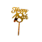 18 Acrylic Cake Topper Gold